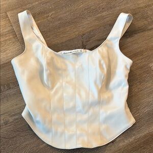 Abercrombie & Fitch Cream Fitted Bustier Tank Top